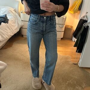Moussy Women's Straight Leg Blue Jeans